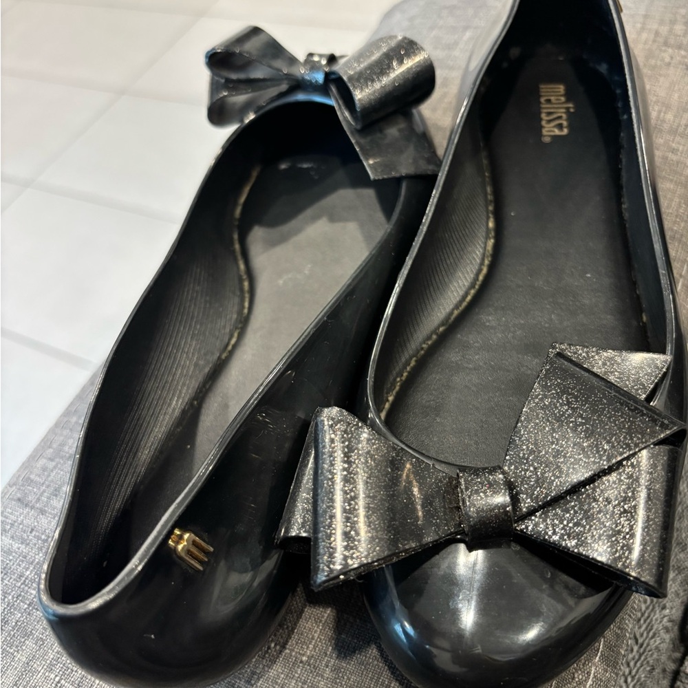 Melissa Black Bow Flats